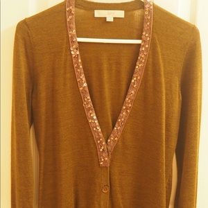 LOFT long cardigan with sparkly detail
